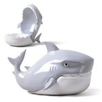 HAUCOZE Candy Dish Cookie Jar Shark Gifts Sculpture Modern Decor Statue Home Figurine Table Centerpiece Crafts Polyresin Ornament Arts Blue 26cm
