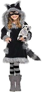 Fun World Costumes Baby Girl's Sweet Raccoon Toddler Costume - Multi - Small (4-6) Black/Grey