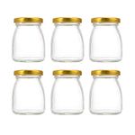 Danmu Art 6Pcs 100ml Yogurt Pudding Glass Jars with Gold Lids Mini Empty Glass Jars Small Glass Bottles