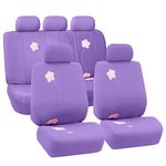 FH GROUP Car Seat Covers, Full Set, Black/Purple