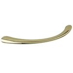 Elite Knob & Handles - Gold Brass Tapered Bow Cabinet, Wardrobe or Cupboard Handles - 96mm - Pack 6 - Polished Brass - Fixings Included