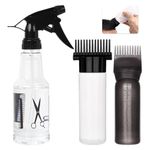 EACHPT Hair Oil Applicator Bottle, 3PCS Hair Applicator Bottle Root Comb Applicator Bottle with Continuous Spray Bottle 300ml,Oil Applicator for Hair with Graduated Scale for Salon Home DIY