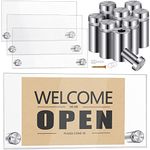 Demissle 8 Sets Clear Acrylic Wall Name Plate Holders Office Door Mount Name Plate Holder with Stainless Steel Standoff Screws for Office Home Store Restaurant (6 x 3 Inch)