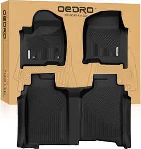 OEDRO Floor Mats Fit for 2019-2025 Chevy Silverado/GMC Sierra 1500 & 2020-2025 Silverado/Sierra 2500HD/3500HD Crew Cab TPE Floor Liner, No Rear Underseat Storage Box