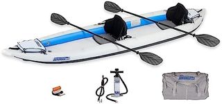 Sea Eagle 465FT Fasttrack Inflatable Kayak 15'3" 1-3 Person Touring Kayak w/Rigid External keel, Smoother Paddling Experience, Light Weight (465FT 2 Person Pro Kayak Package)