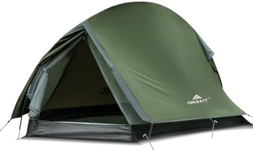 Forceatt Tente De Camping, 1/2 Personne Tente, Tente 1 Place Ultra Légère, Montage Rapide, Résistant à l'eau, Petit Emballage，Double Couche Tente Camping, pour Camping, Voyage à Moto, Trekking