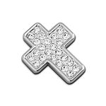 NewL Automotive Bling Bling 3D Crystal Cross Shape Diamond Metal Letters Emblem Badge (Silver Cross)