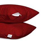 GADDA CO Bedding Pillowcase for Defense Against Bed Bugs & Dust Mites, Bedding Pillow Cover with Water-Resistant Zipper - Standard Size 18 x 28 Inch - Maroon - Set of 2