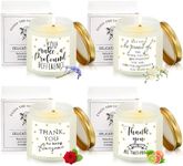 Fumete 4 Pcs Thank You Gifts Candles 3.5 oz Scented Soy Wax Candles Thank You for Being Awesome Inspirational Jar Candle for Teacher Coworker Nurse Appreciation Gifts, 4 Fragrances(White)