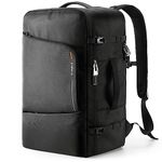 Inateck 42L Multiple Anti-theft Protections Travel Laptop Backpack,Splash-resistant Large Capacity Hand Luggage,Compatible with 17 Inch Laptop,Cabin Backpack for Business Trip and Outdoors, Black, 42l