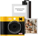 KODAK Mini Shot 4 ERA 4PASS 2-in-1 Instant Camera and Photo Printer (4x4) (Yellow, Camera + 10 Sheets)