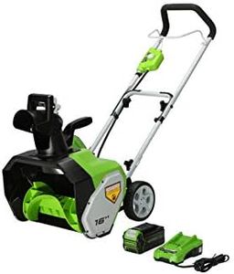 Greenworks 40V (75+ Compatible Tools) 16” Cordless Snow Blower, 5.0Ah Battery and Charger Included, SN40B410