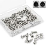 50 Sets D Series Panel Screws and Nuts Kit Panel Mount Connector M2.5 x 8 mm Stainless Steel Screw Audio Server Rack Mounts Screws for Attaching D Series Connectors to Panels, with A Hex Wrench