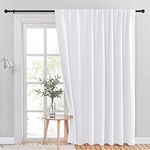 NICETOWN 50% Light Blocking Vertical Blinds for Sling Door, Window Curtains, Privacy Curtains for Patio, Extra Wide Drapes, Patio Sliding Glass Door Curtain (White, W100 inches x L84 inches, 1 Panel)