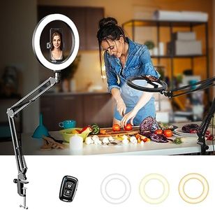 Magnetic Ring Light Overhead Phone Mount for Desk, Evershop 10” Selfie Light with Stand Tripod for iPhone