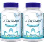 15 Day Gut Cleanse 2 Pack, Support Gut and Colon Cleanse Detox with Senna, Cascara Sagrada and Psyllium Husk, 30 Capsules