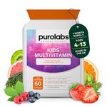 Multivitamin for Kids with Calcium, Zinc, Iron, Vitamin C, B12 and D3 - Kids Vitamins with 14 Essential Nutrients - 60 Vegan Capsules - Made in The UK by Purolabs