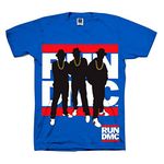 Run DMC Men's Silhouette Short Sleeve T-Shirt, Blue, Small