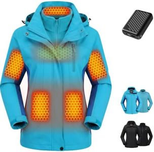 Women Heated Jacket Battery Pack Included Waterproof Ski Snow North Coat Zipper Hoodie Christmas Luxury Gift Ideas Travel Camping Useful Mom Hiker Healing Top Electronic Tech Face 2025 Thick Fleece