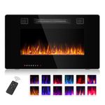 ORALNER Electric Fireplace Insert 30 Inch, Recessed & Wall Mounted Fireplace Heater with 12 Flame Effects, 5 Brightness, Remote Control & 8H Timer, Overheat Protection, 750W/1500W, Black (30 Inches)