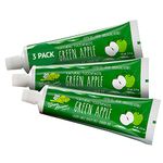 Green Beaver All Natural Organic Toothpaste, Vegan, Fluoride Free Toothpaste & Gluten Free, Green Apple Flavor, 75ml, 3 pack