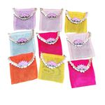 Brown Leaf Fancy Trending Tissue Fabric Coin Pouches Cover with MDF Lotus for Wedding Party Favor baby shower Diwali Gift (25)