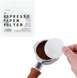 watchget Espresso Paper Filter 58mm, Disposable Coffee Filter Paper Espresso Filter Puck Screen Portafilter Paper Compatible with 58mm Portafilters Baskets Espresso Coffee Maker, 100Pcs