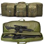 Tactical Double Rifle Gun Case - Soft Range Bag 37/42/47/55 in Outdoor Tactical Carbine Rifle Bag Padded Rifle Storage Backpack Integrated Pistol Perfect for Storage & Transportation ,Green-47in/118cm