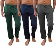 Andrew Scott Men's Pack of 3 Soft & Light 100% Cotton Drawstring Yoga Lounge & Sleep Pant - - 4X-Large