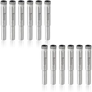 Luomorgo 12Pcs 8mm/5/16 inch Diamond Hole Saw, 1-1/4 inch Cutting Depth Diamond Diamond Drill Bits for Glass Ceramic Marble Porcelain Tile Granite Quartz Gemstone