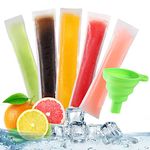 Popsicle Molds Bags DIY Disposable Ice Pop Bags Mold Bags Homemade ice lolly Bags with Silicone Funnel Freeze Snacks Freezer Tubes (50)