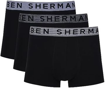 Ben Sherman Men's Boxer Shorts in Black | Soft Touch Cotton Rich Trunks with Elasticated Waistband Briefs, S para Hombre