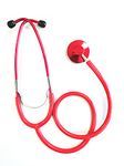 Pro Single Head Stethoscope Ideal for EMT Doctor Nurse Vet Medical Student Health Blood Stethoscope (Red)