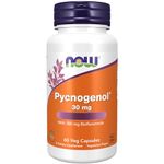 Now Foods, Pycnogenol, 30mg, Pine Bark Extract, 60 Vegan Capsules, Soy Free, Gluten Free, Vegetarian, Non GMO