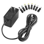 Tonton 9V 2A Universal AC-DC Power Supply Adapter, AC 100V-240V to DC 9V 2A, 1.5A, 1A, 800mA, 500mA, 200mA, 100mA Universal Converter Charger with 8 DC Plug Adapter, 6.6FT Power Cord[ETL & FCC Listed]