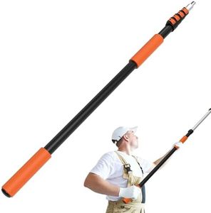 SISUPASSIE Telescoping Extension Pole, Reach to 26FT Telescoping Pole Multi-Purpose 5-20FT Lightweight, Sturdy with Universal Twist-on Metal Tip Extendable for Dusting Painting Window Cleaning