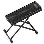 Donner Guitar Footstool, Adjustable Guitar Foot Rest Metal with Anti-Slip Rubber Foldable, Black Foot Stand for Classical/Acoustic/Electric Guitar