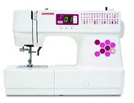 Janome Computerized C-30 Sewing Machine with 30 built-in stitches, memory buttonhole & LCD Display. A built-in needle threader makes threading a breeze