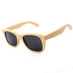Bamboo Sunglasses Men Polarized Handmade Eyewear Cat.3 Floating Sun Glasses for Women UV Protection (Bamboo, Gray)