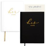 Hardcover Vow Books His and Hers - Gold Foil Wedding Day Modern Officiant Book Wedding Vows Journal - Wedding Decorations Notebook 5.5" x 3.9" (Black)