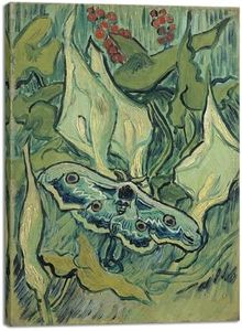 Wieco Art Canvas Prints Wall Art Great Peacock Moth by Vincent Van Gogh Oil Paintings Reproduction Canvas Prints Artwork Pictures for Home and office Decorations