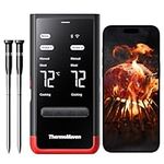 ThermoMaven Bluetooth Wireless Meat Thermometer - 2 Probes IPX8 Waterproof 6 Sensors, 152m Bluetooth 5.3, Stable WiFi Unlimited Range, Smart Standalone Base for BBQ Grill Oven Smoker Air Fryer Kitchen