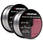 ARCCAPTAIN Flux Core Welding Wire .035", E71T-GS Mig Welding Wire 2-Pound X 2 Spools Gasless Mild Carbon Steel Compatible With Lincoln Miller Forney Harbor Welder, Pack of 2