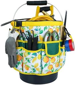 MELOTOUGH Bucket Idea Bucket Tool Organizer for Garden Tools Fit 3.5 to 5 Gallon Bucket (Yellow Flower)