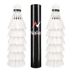 Nalax Badminton Birdie,12-Pack Professional Duck Feather Badminton Shuttlecocks Feather Ball With Great Durability Stability and Balance,Suitable for Professional Training Or Family Outdoor Sports