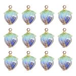 Craftdady 20Pcs Resin Bud Flower Drop Charms Handmade Dried Flower Dangle Pendants with Peg Bails 14-15x9-10mm for Necklace Earring Bracelet Jewelry Making (Blue)