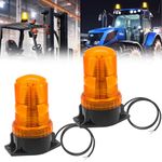 Beacon Light Amber 12V, 24V Amber Strobe Rotating Lights Safety Warning Flashing Lights for 9-80V Truck Tractor Golf Carts UTV Cars Bus (6)