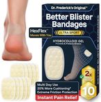 Dr. Frederick's Original Ultra Sport Better Blister Bandages for Feet - 10ct - Heel HexFlex Hydrocolloid Bandages - Ultimate Blister Prevention & Recovery - Waterproof - for Sports & Travel