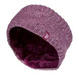 Heat Holders - Ladies Thick Cable Knitted Fleece Lined Thermal Winter Empty Skull Ear Warmer Headband (One Size, Rose)