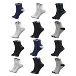 XJARVIS CUBA 12 Pairs Ankle Length Cotton Socks Men & Women for Sports Unisex Multicolor Socks Ideal for Gym, Casual Wear & Running Odor Free, Pack of 12